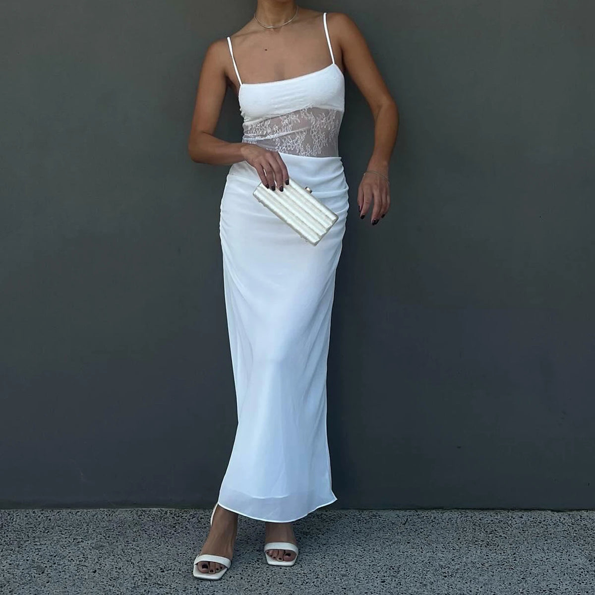 Elegante verano mujeres Maxi Cami Vestidos sin mangas esp...