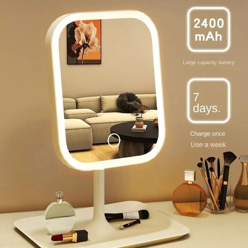 Espejo Maquillaje LED Táctil 3 Tonos de Luz Regulable
