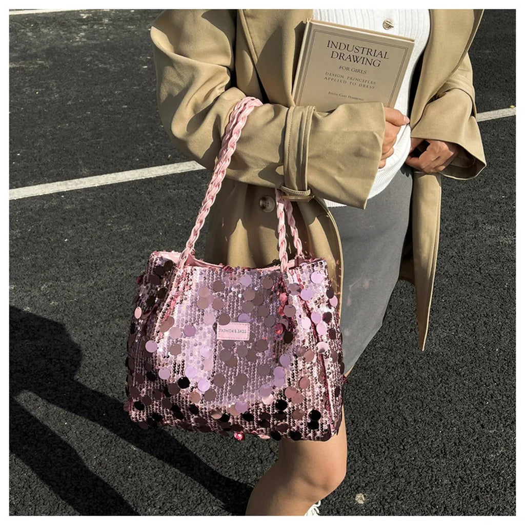 Nuevo Bolso Tote Brillante con Lentejuelas para Mujer, Bo...