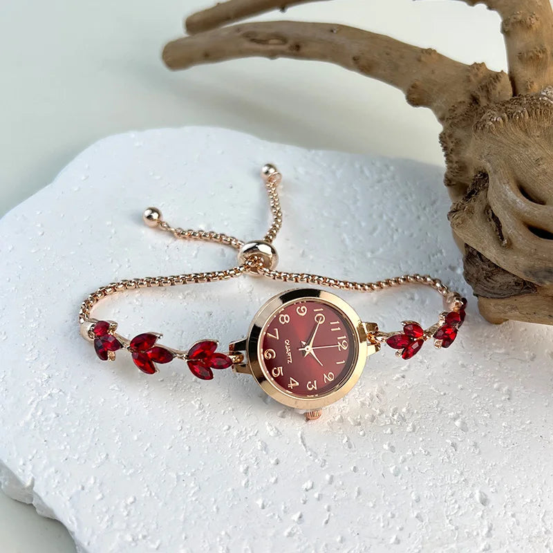 Elegante Reloj Pulsera Ajustable con Cordón de Cristal Mo...