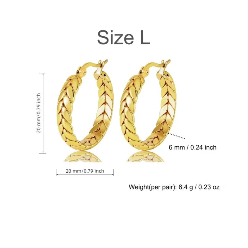 Pendientes de Aro de Acero Inoxidable Chapados en Oro de ...