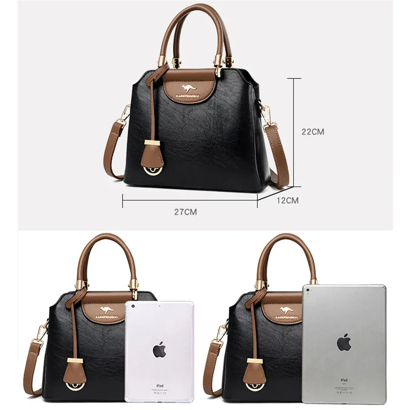 Small women's leather crossbody bag from Corporación Turística, stylish shoulder bag with adjustable strap and compact design.
