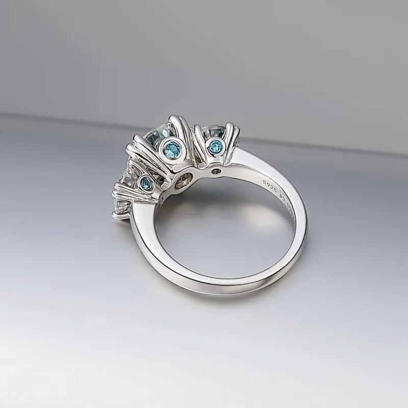 Anillo de plata S925 con incrustaciones de moissanita de ...