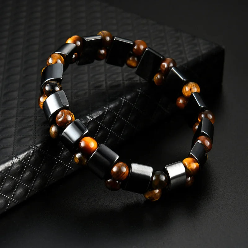 Pulsera Ojo de Tigre Hombre | Piedra Natural | Elegante y Duradera