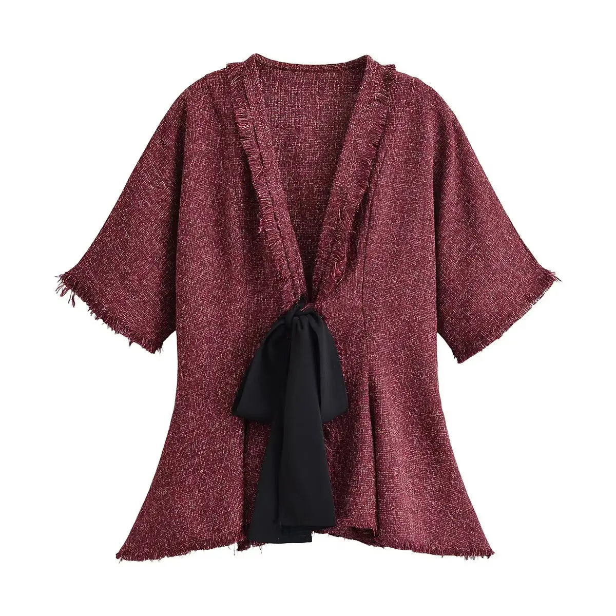 Blusa Mujer KLKXMYT Escote V Cordones Volantes Verano Chic - Corporación Turística