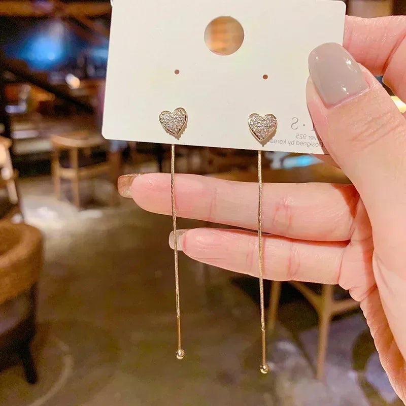 Nuevos pendientes cuadrados de circonita de cristal marró...
