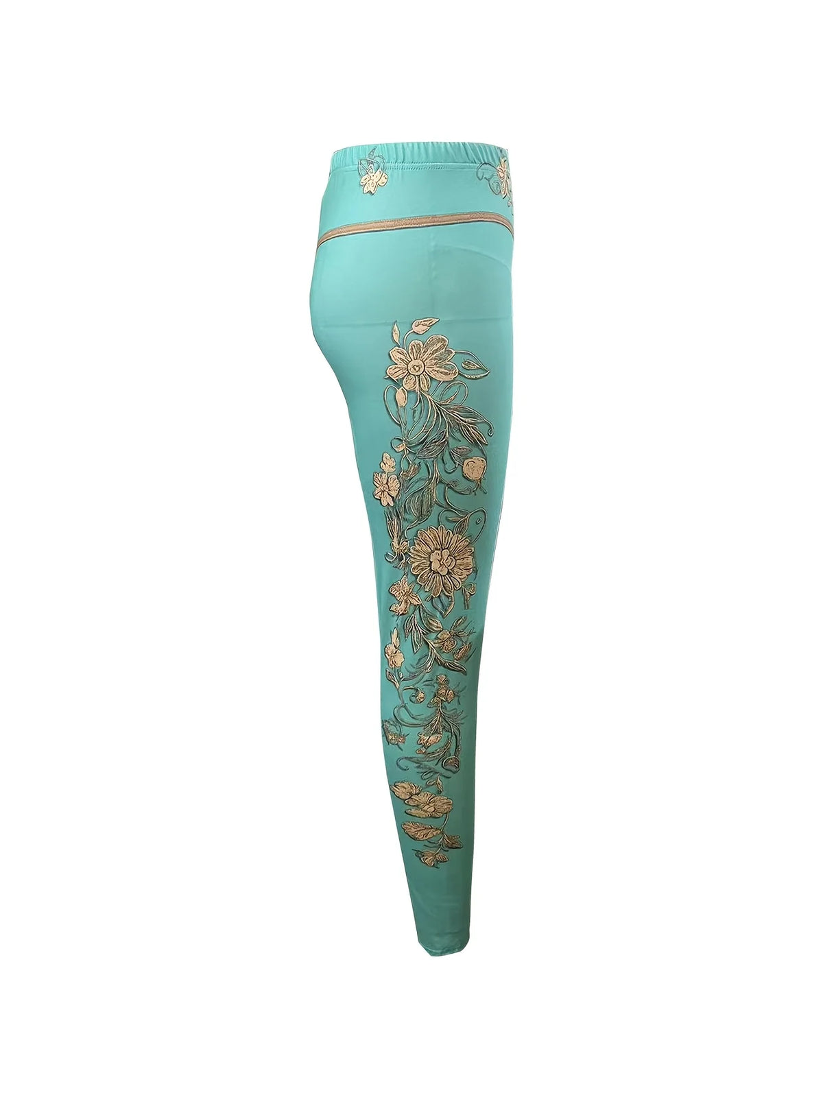 Medium waist women's leggings from Corporación Turística, lined for warmth, shown folded with a smooth fabric finish.