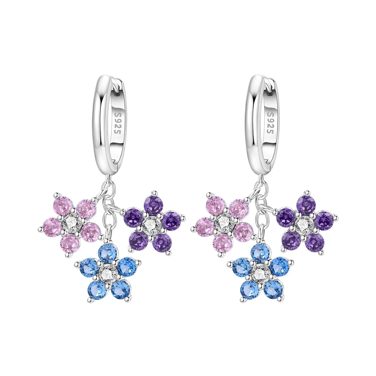 Orstarry Original Plata de Ley 925 pendientes de flor de ...