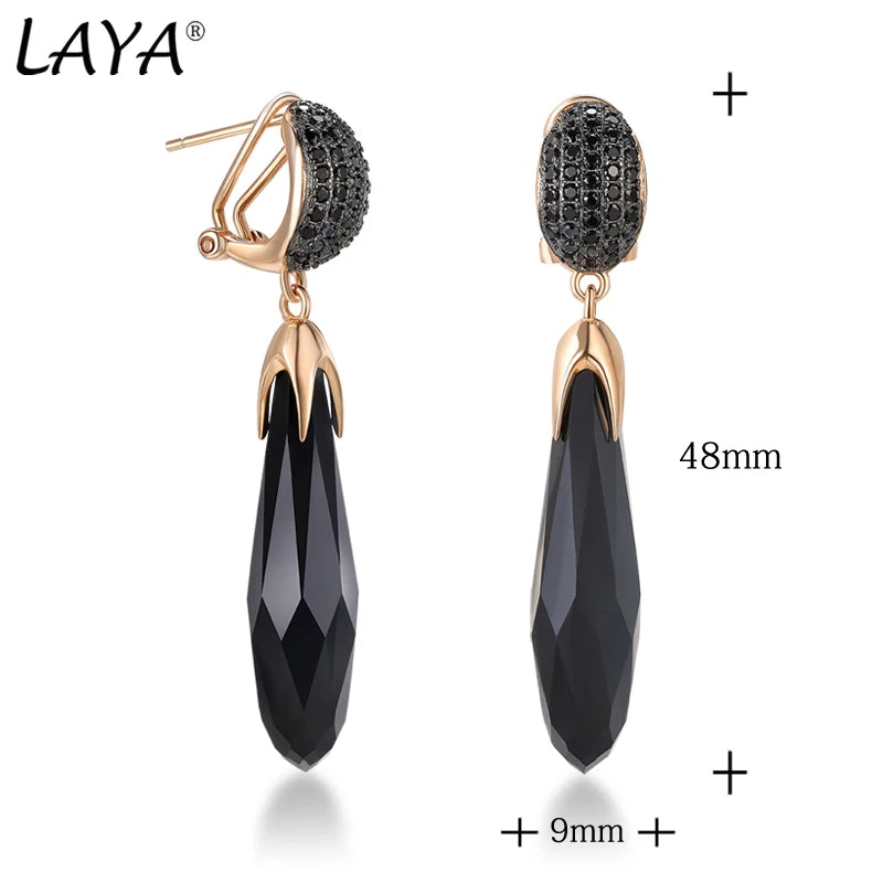 Laya-pendientes largos Retro de Plata de Ley 925 con incr...