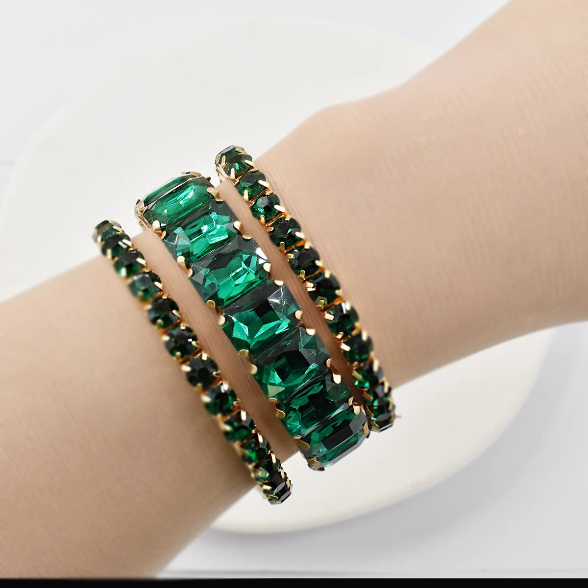 3 uds. Nueva pulsera de cristal para mujer, pulsera geomé...