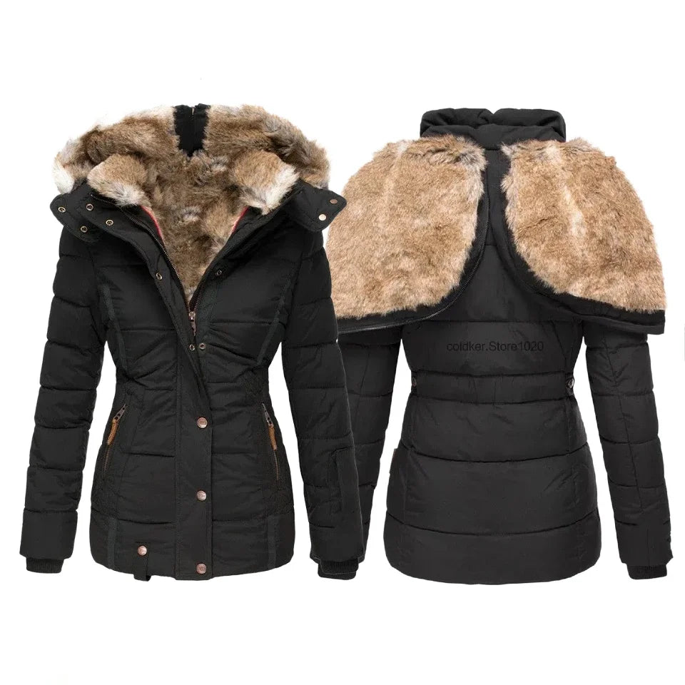 Chaqueta Acolchada de Algodón para Mujer 2026, Parkas Gru...