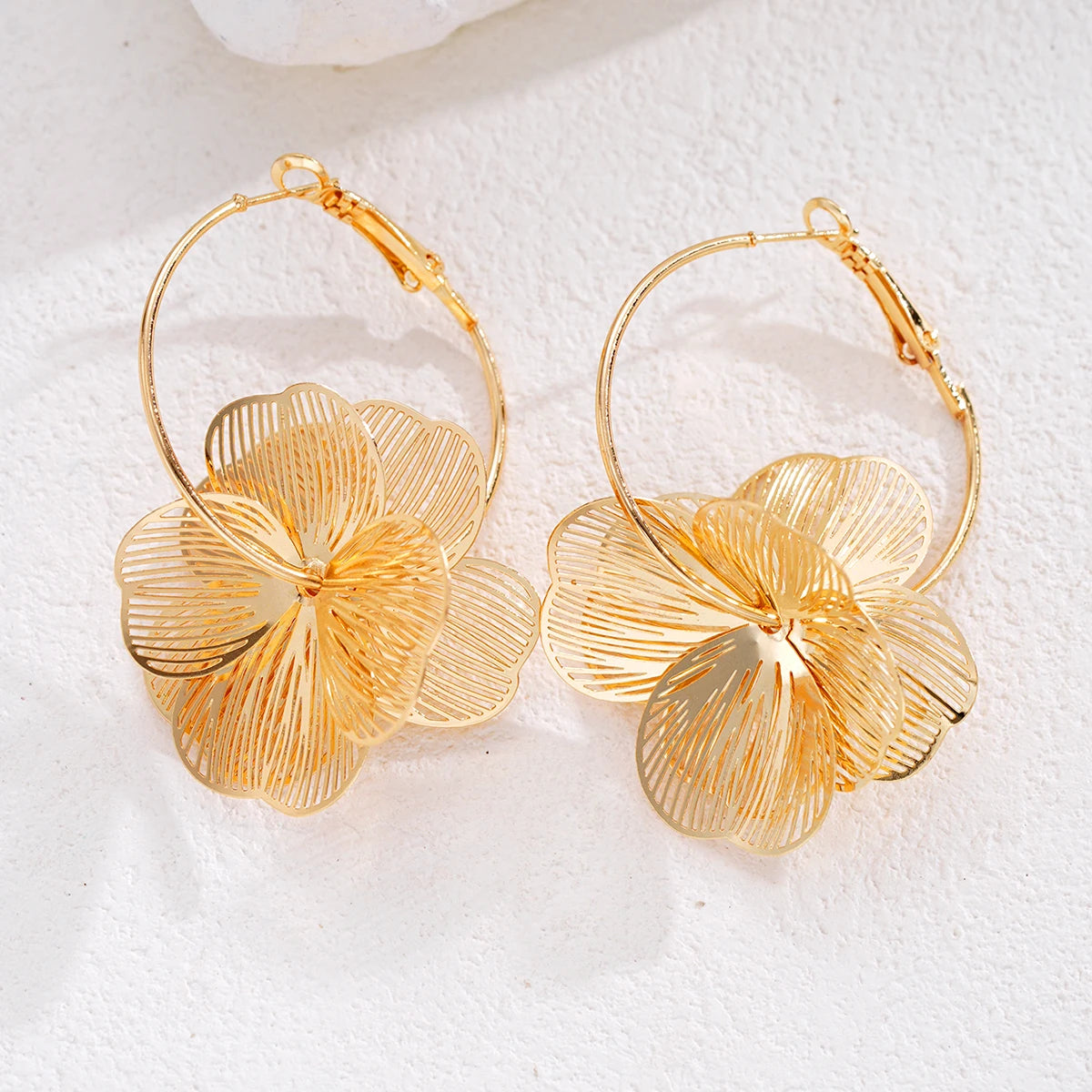 Pendientes de Pétalos Dobles Elegantes Vintage para Mujer...