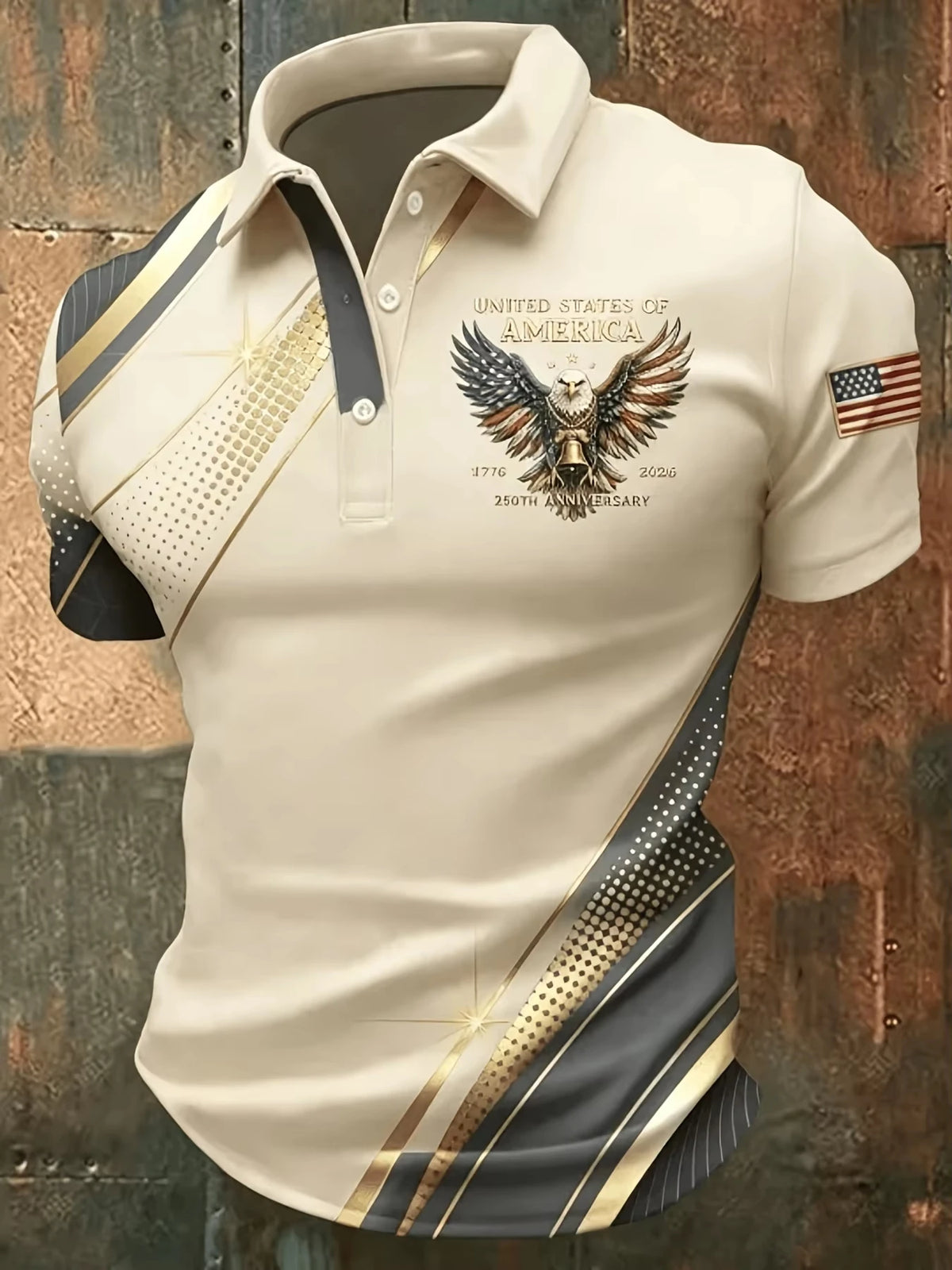 Polo con Estampado 3D de Hojas y Barcos, Diseño de Bander...