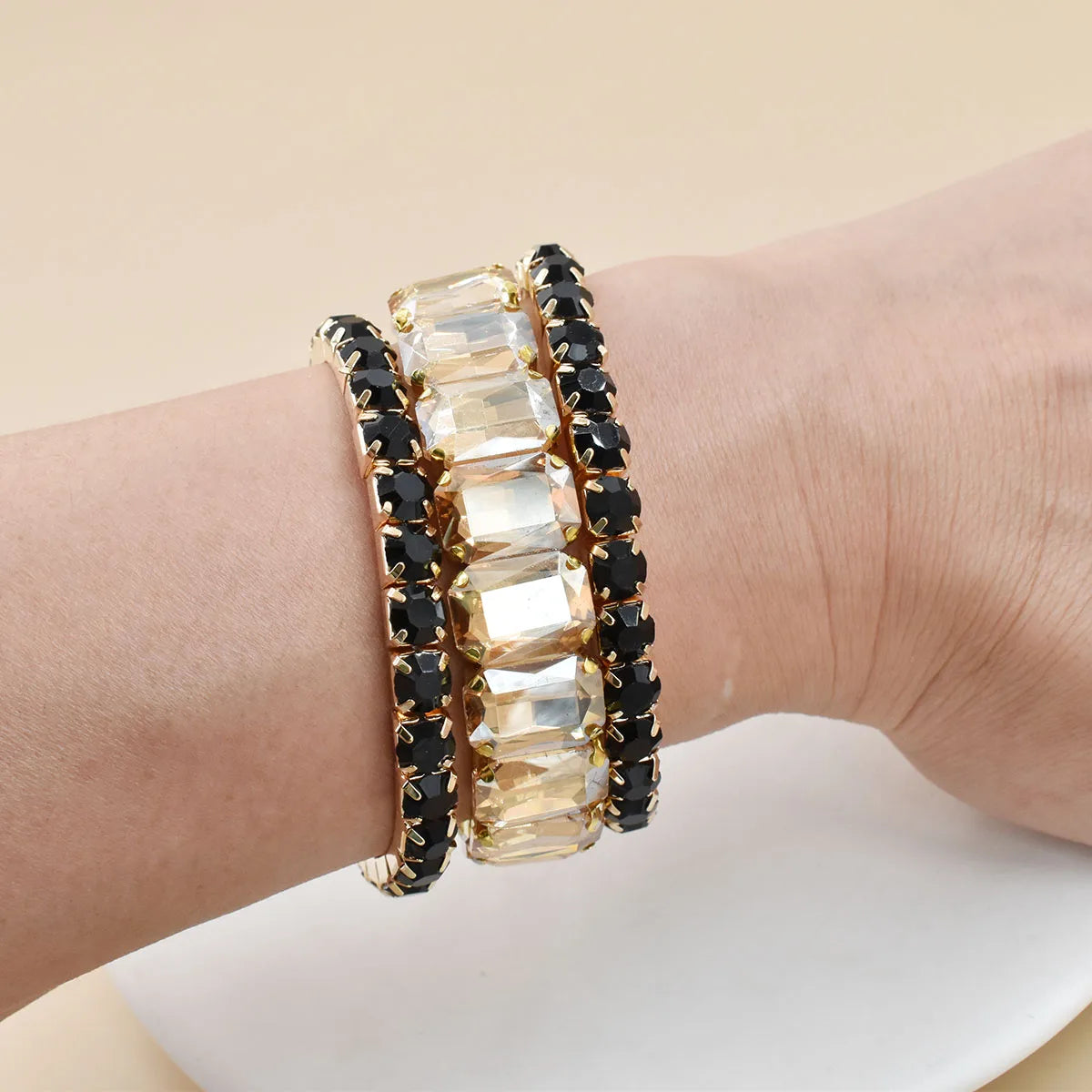 3 uds. Nueva pulsera de cristal para mujer, pulsera geomé...