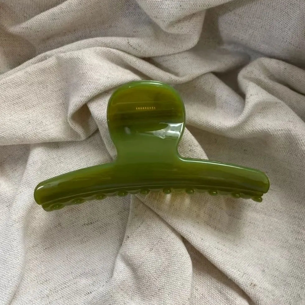 2 uds estilo francés mujer exquisita gelatina verde Arco tiburón pinza para el pelo pasadores pinza para cola de caballo sombrerería de fiesta accesorios para el cabello