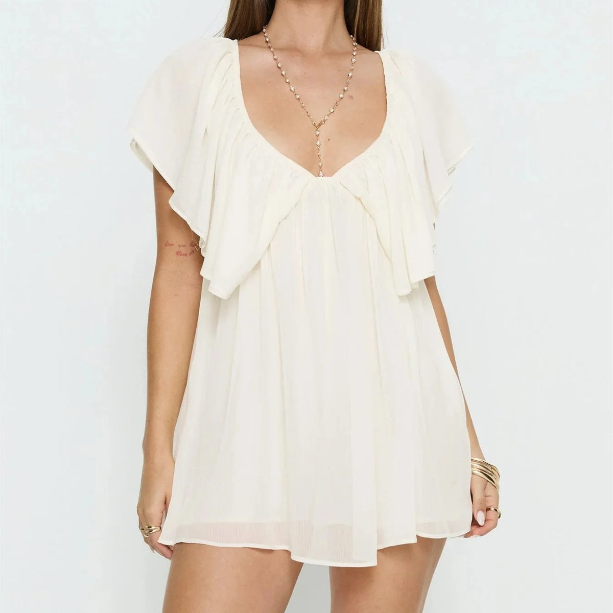 Vestido de Verano para Mujer, Mini Vestido Casual con Vol...