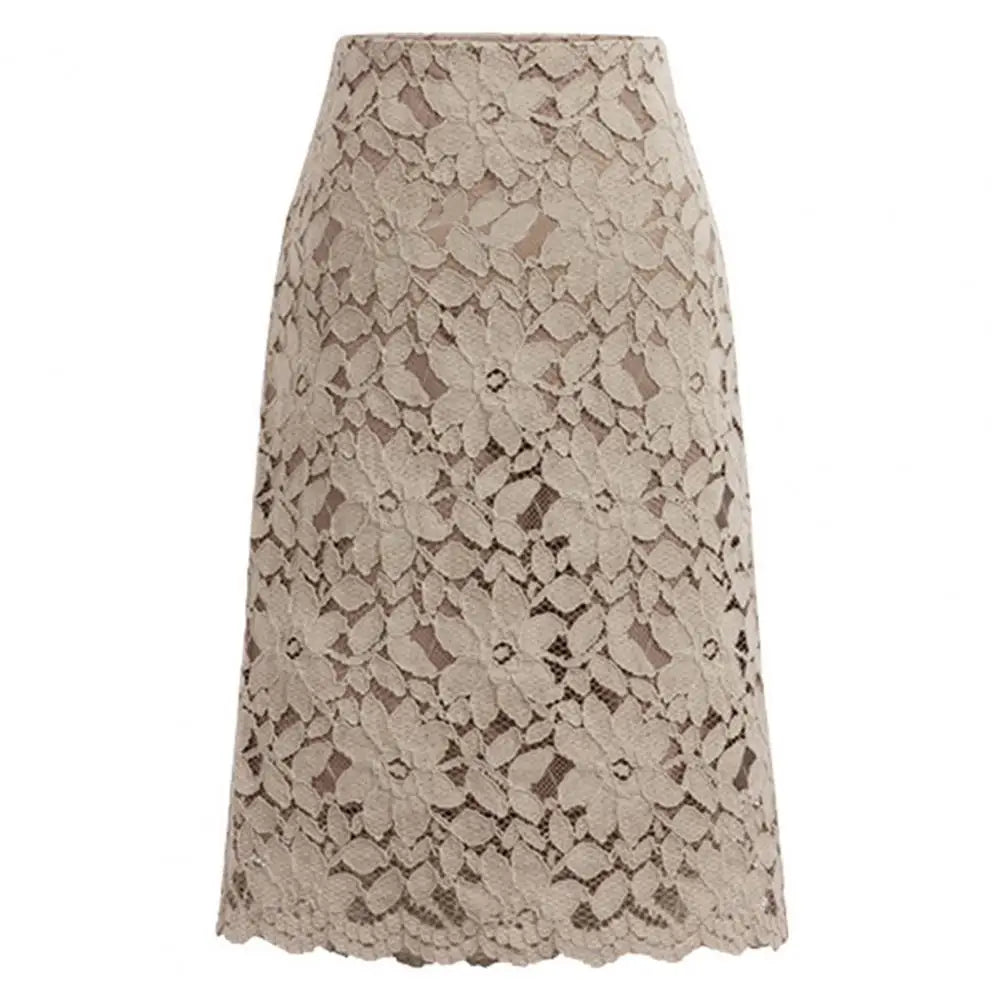 Elegant women's lace puff skirt from Corporación Turística, featuring intricate lace detail and a stylish, flared silhouette.