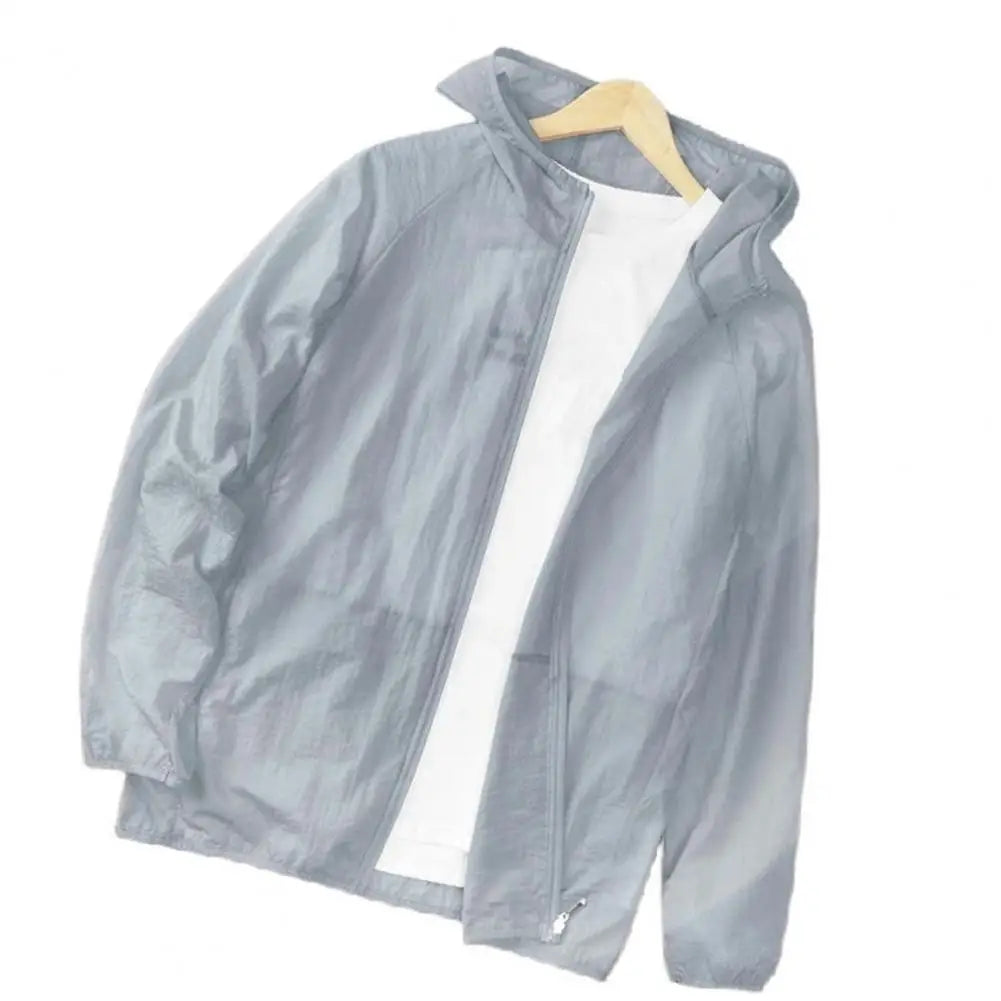 Breathable sun jacket with umbrella design from Corporación Turística, lightweight outdoor protective clothing.