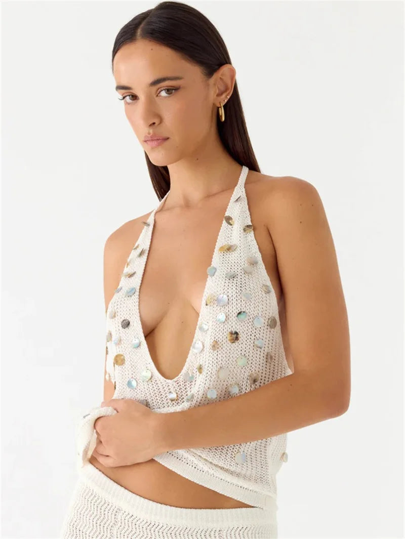 Conjunto de Falda Bodycon con Lentejuelas para Mujer, Top...
