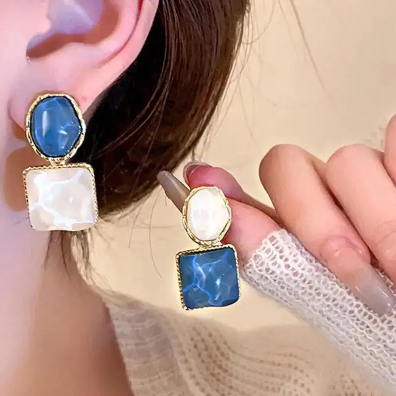 Pendientes de gota de corazón de cristal púrpura para muj...