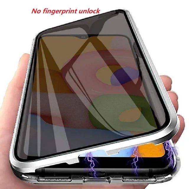 Metallic double-sided magnetic privacy cover from Corporación Turística, showing a sleek, secure design for electronic devices.