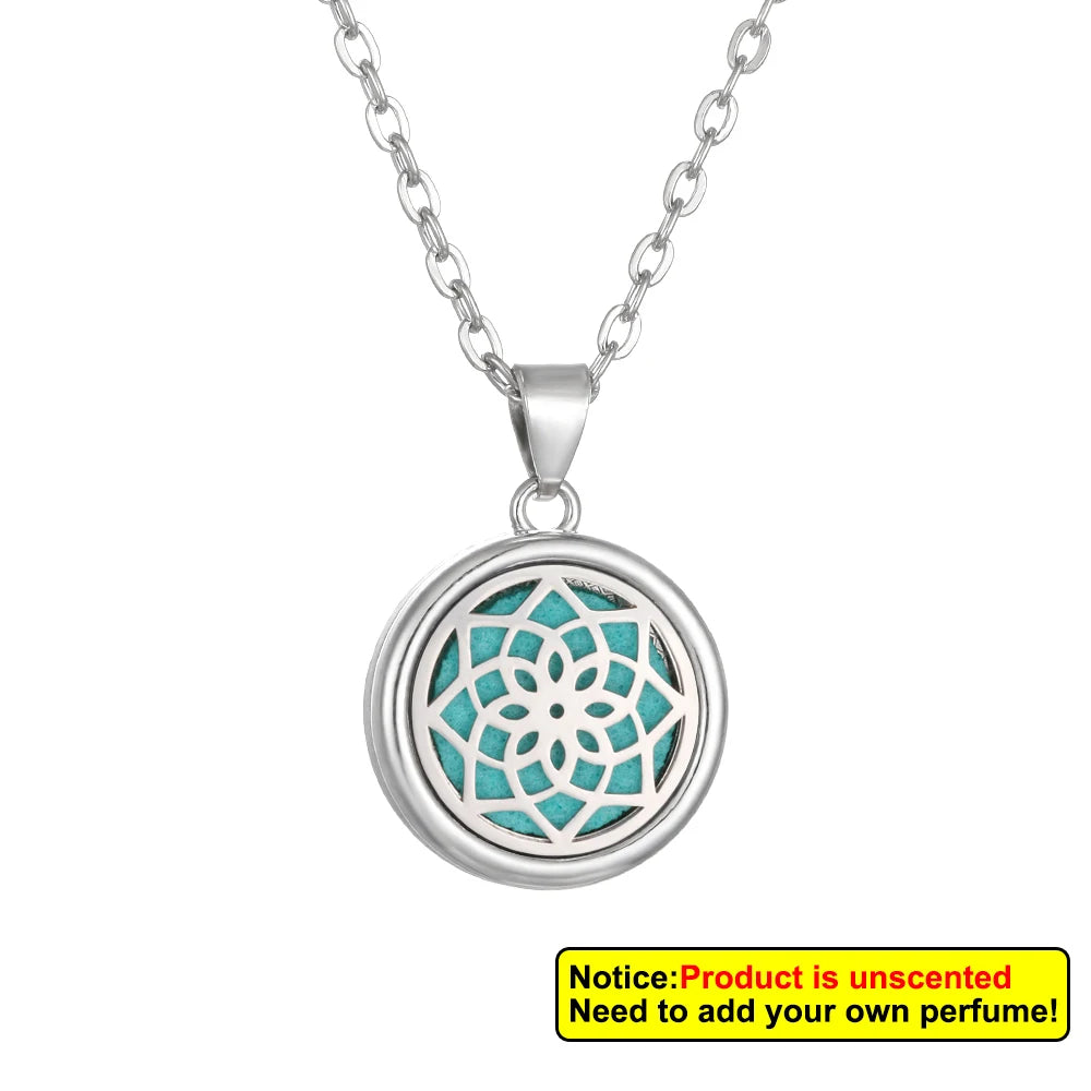 Nueva flor árbol de la vida aromaterapia difusor collar A...