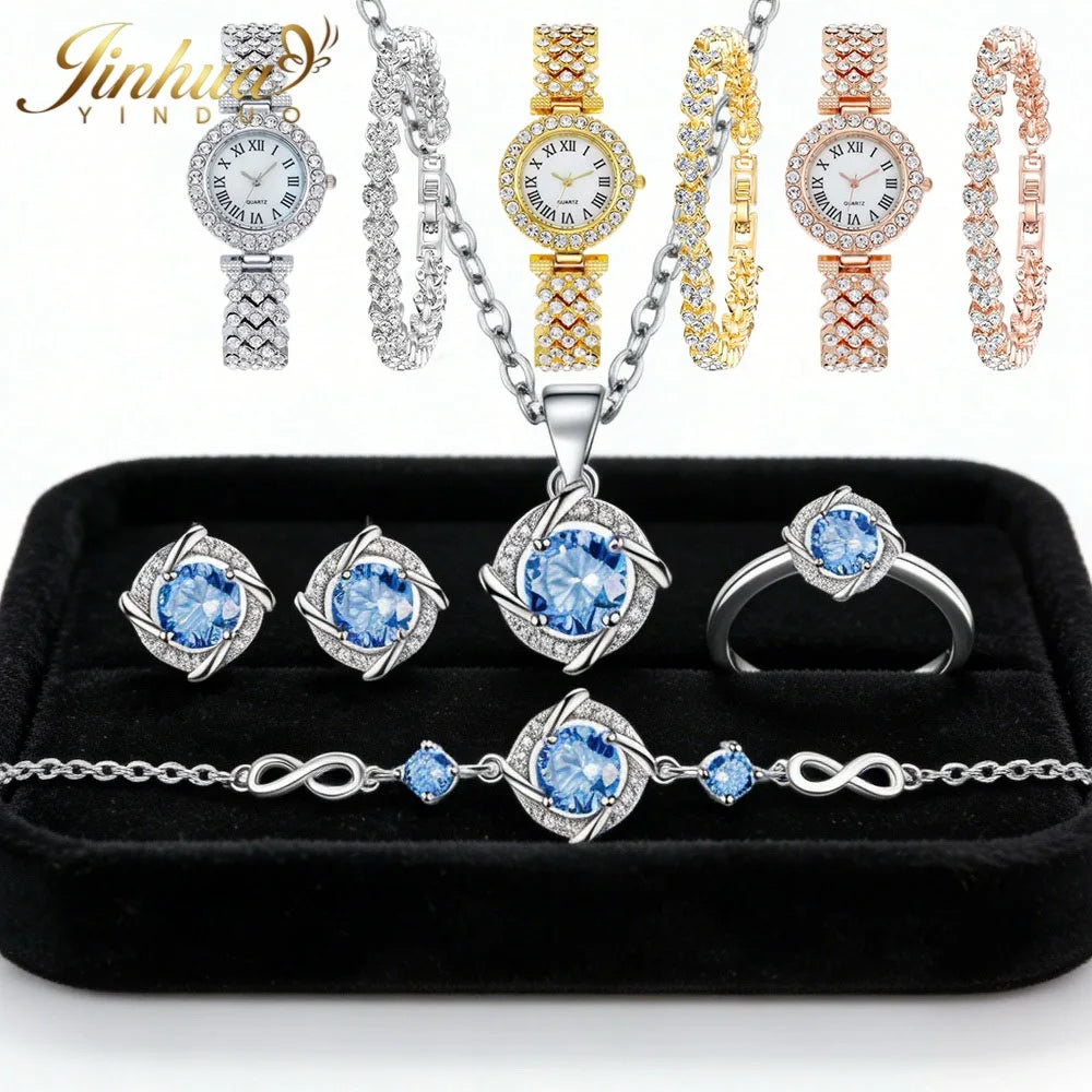Nuevo conjunto de joyería clásica de Plata de Ley 925 con...