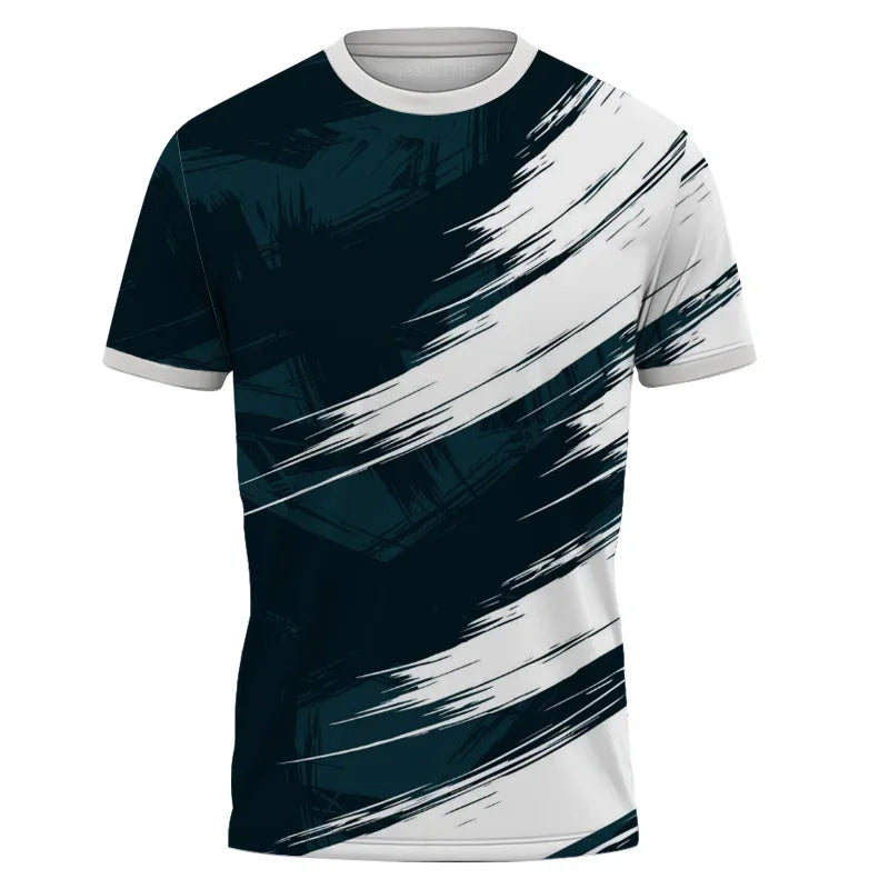 Camiseta 3D Rayas Bloqueadas: Estilo Verano Unisex Deportivo