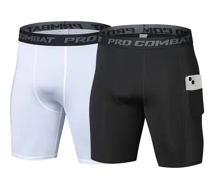 Men's compression shorts and leggings from Corporación Turística, stretchy athletic pants for active wear and sports.