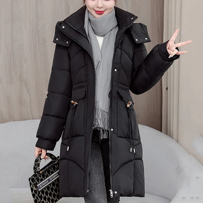 Parkas con capucha para mujer, abrigo de longitud media, ...