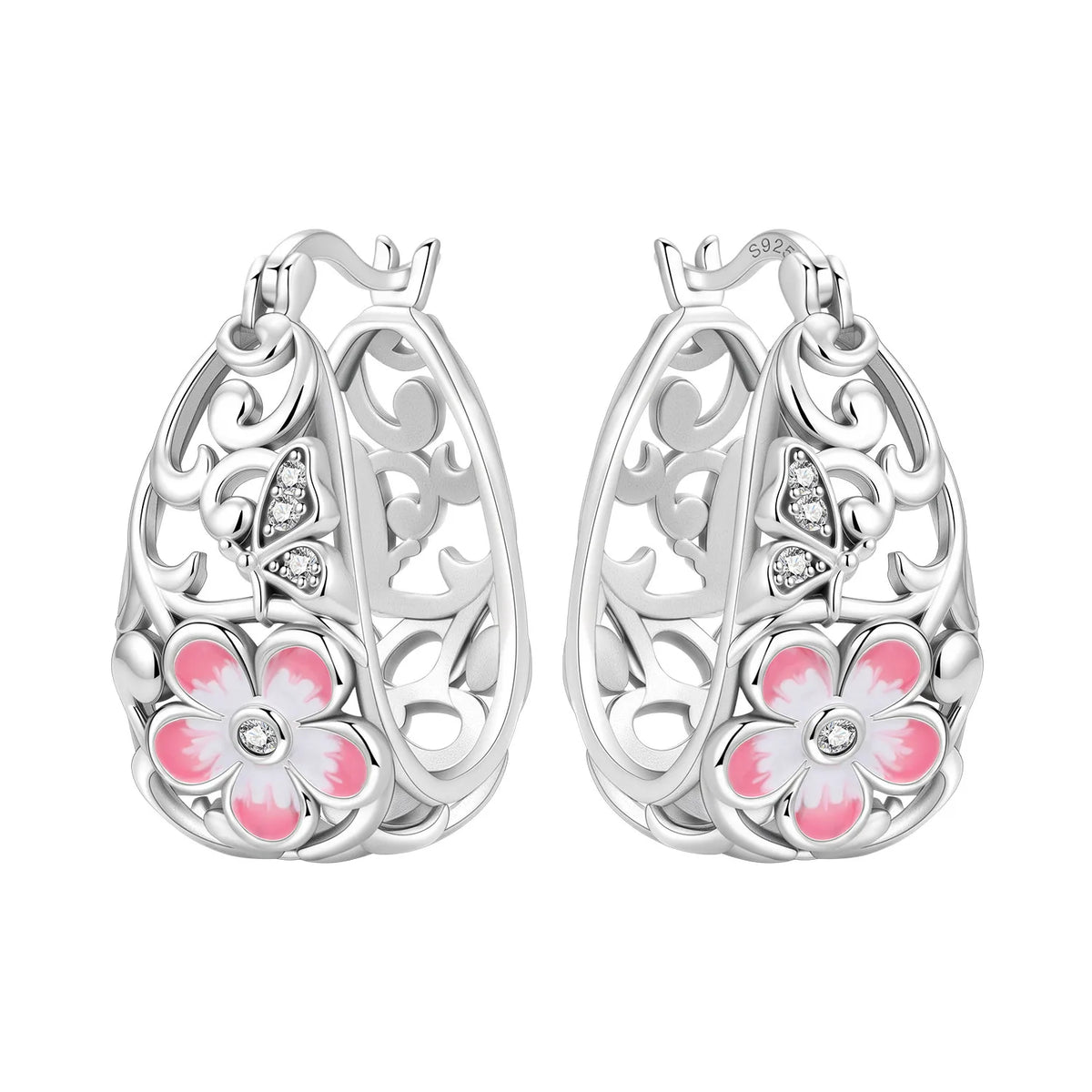 Orstarry Original Plata de Ley 925 pendientes de flor de ...