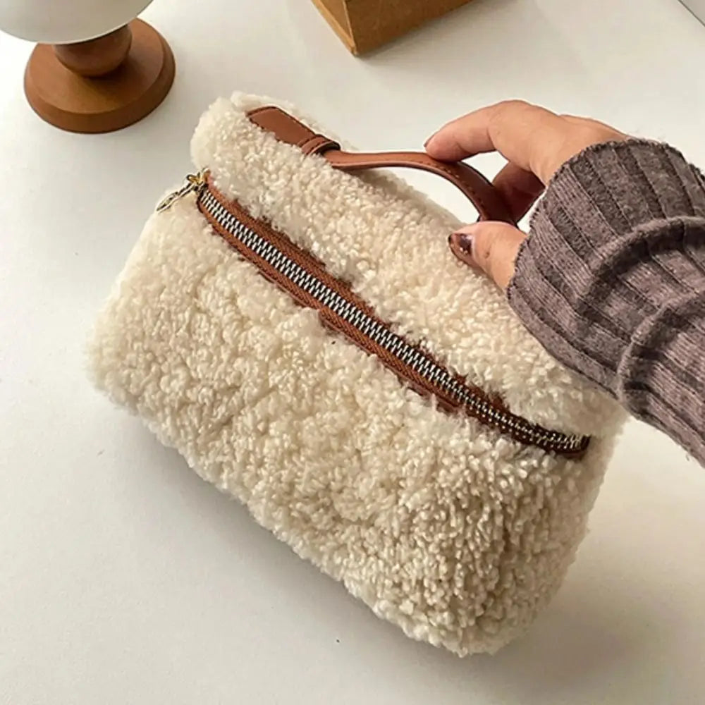 Bolso de mano de terciopelo de piel de cordero a la moda ...