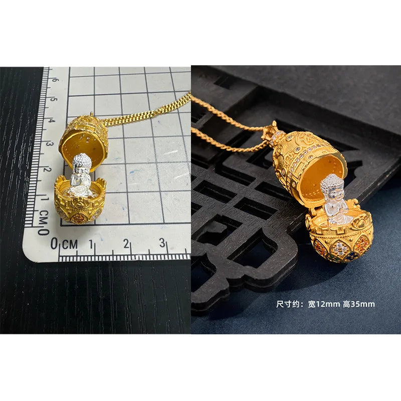 9999 24K flores de oro real que florecen ver el Buda Gawu...