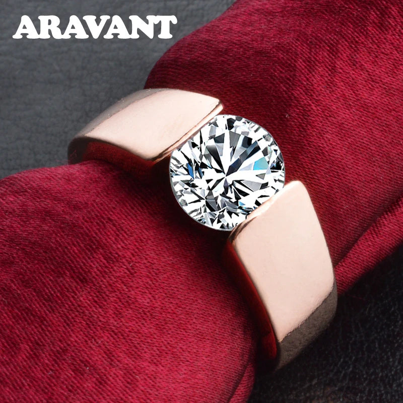 Aravant-Anillo de plata de primera ley y circón para muje...