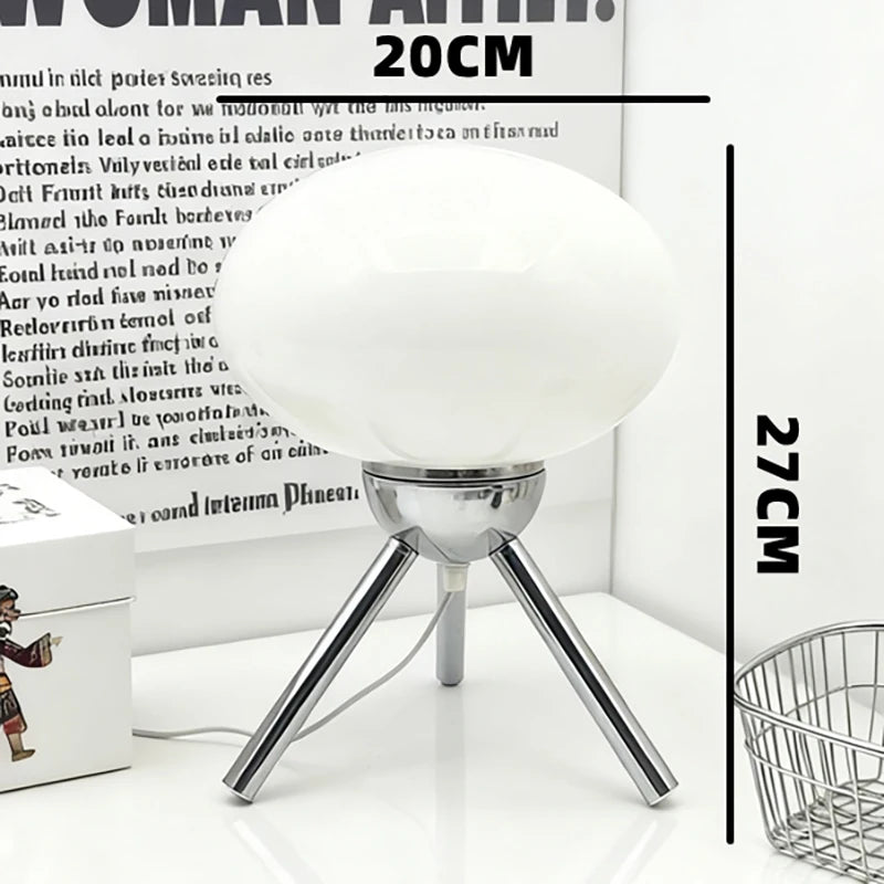 Bauhaus-Lámpara de mesa con forma de seta de cristal de m...