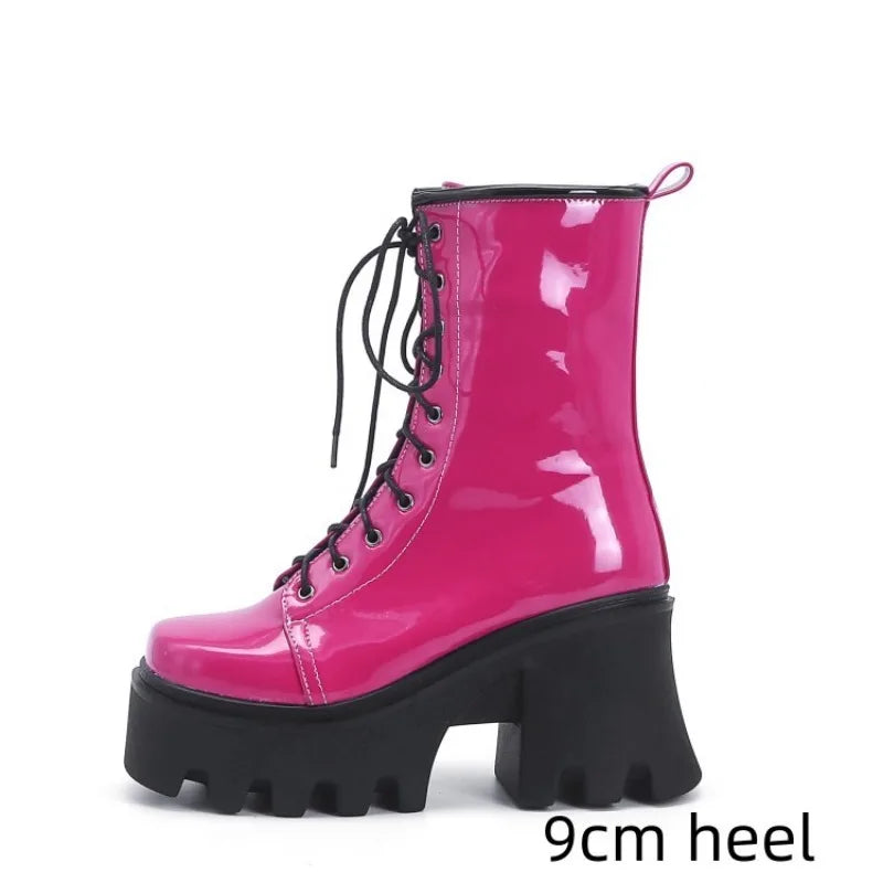 LeShion of Chanmeb, botas góticas Punk para mujer, botas ...