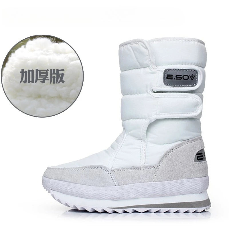 Botas de nieve gruesas de invierno para mujer, botas cáli...