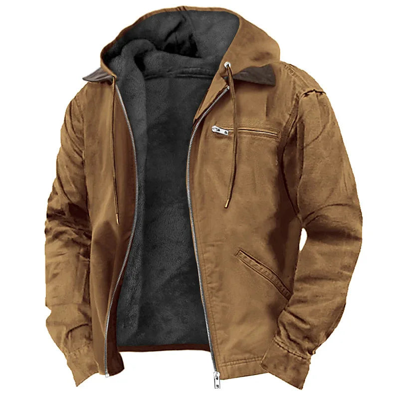 Chaqueta Polar Hombre Otoño Invierno con Capucha Cremallera Casual - Corporación Turística
