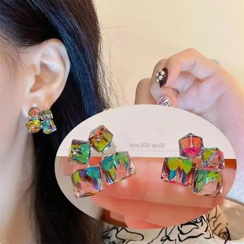 Pendientes colgantes de circonio de moda coreana para muj...