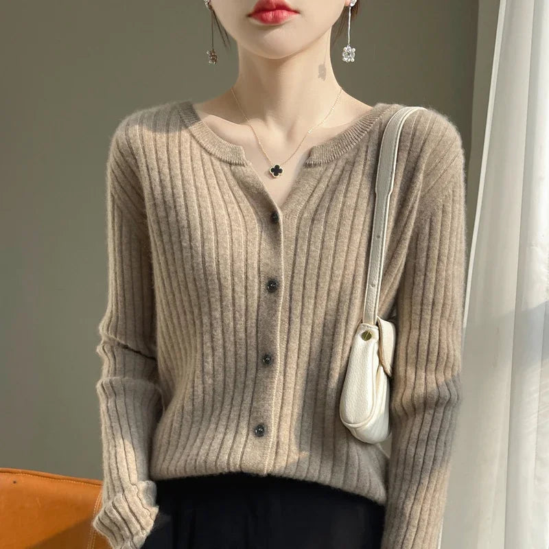 Cárdigan de Punto Suave para Mujer - Estilo Coreano Cálido