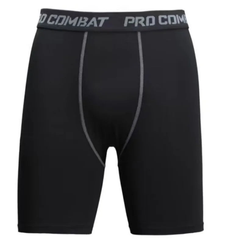 Men's compression shorts from Corporación Turística, close-up of black athletic leggings designed for active wear and comfort.