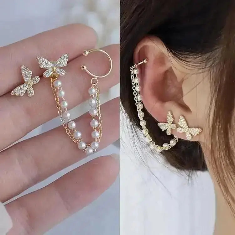 Pendientes de borla de perlas de moda coreana con aguja d...