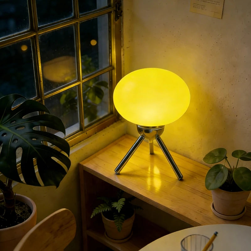 Bauhaus-Lámpara de mesa con forma de seta de cristal de m...