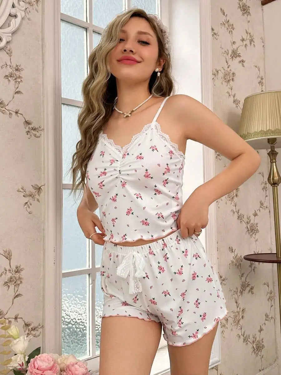 Modern and cute women's pajama set by Corporación Turística, featuring a comfortable, stylish sleepwear design.