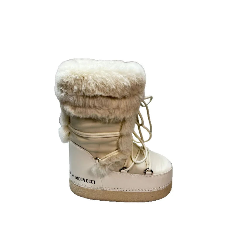 Botas de nieve de moda para mujer, botas altas cálidas y ...