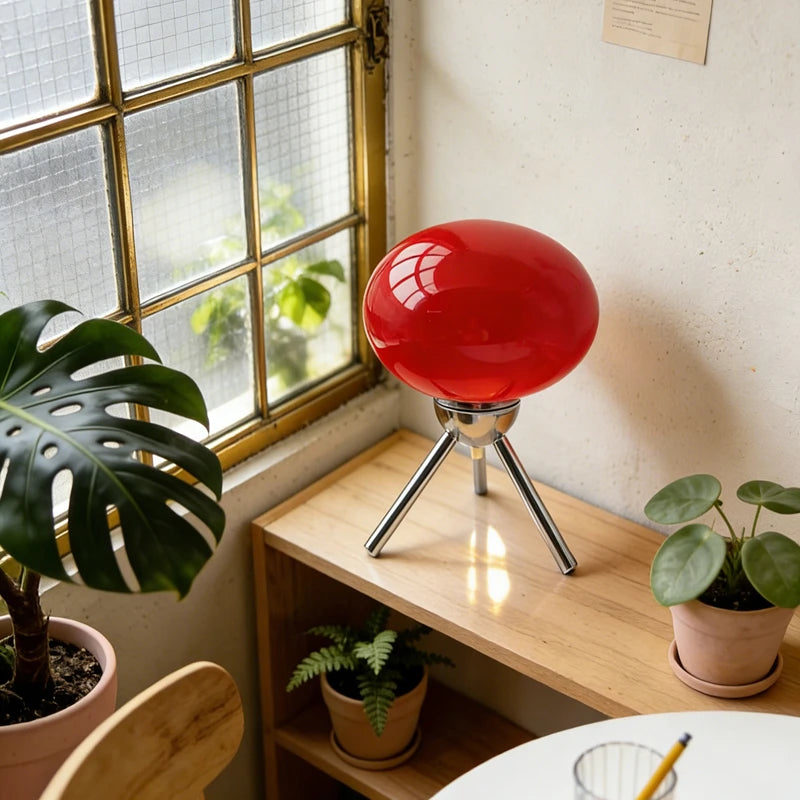 Bauhaus-Lámpara de mesa con forma de seta de cristal de m...