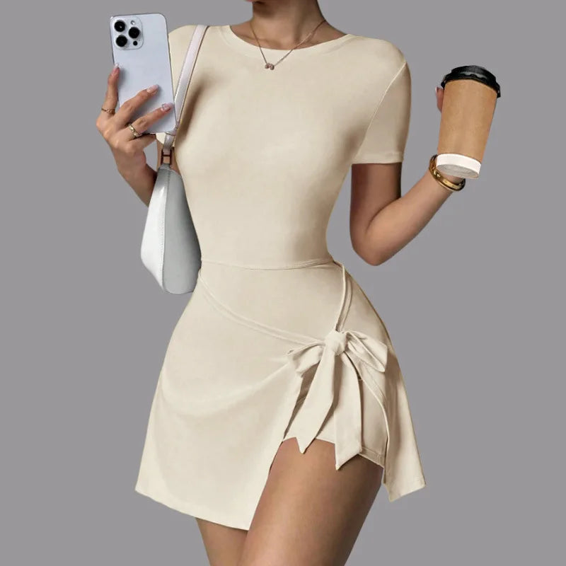 Vestido de Tenis para Mujer, Diseño de Dos Piezas, Espald...