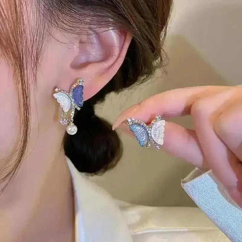 Pendientes de borla de perlas de moda coreana con aguja d...