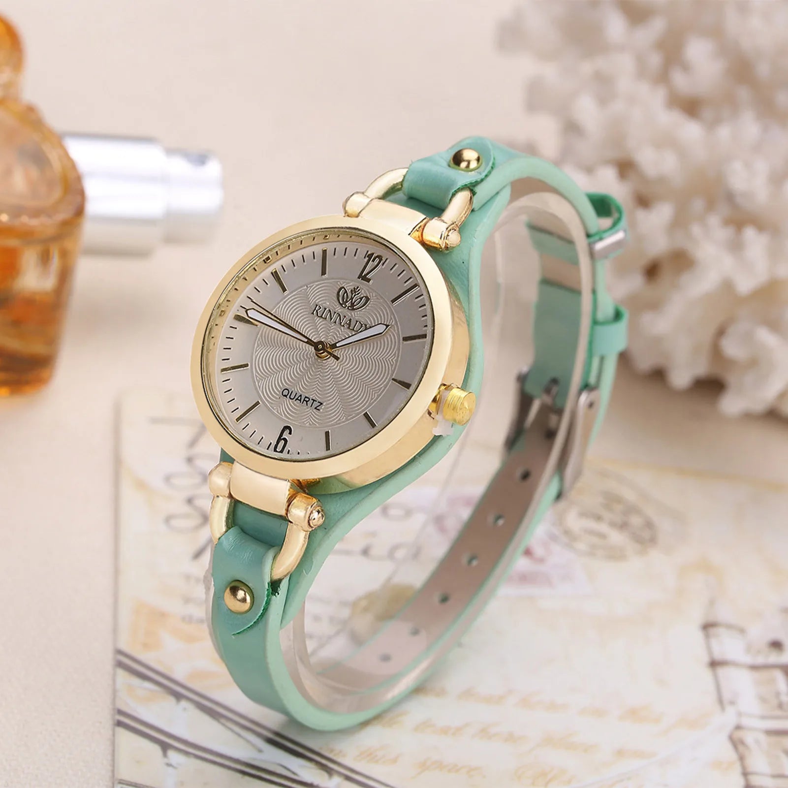 Conjunto de 1 pieza de reloj de cuarzo de moda para mujer...