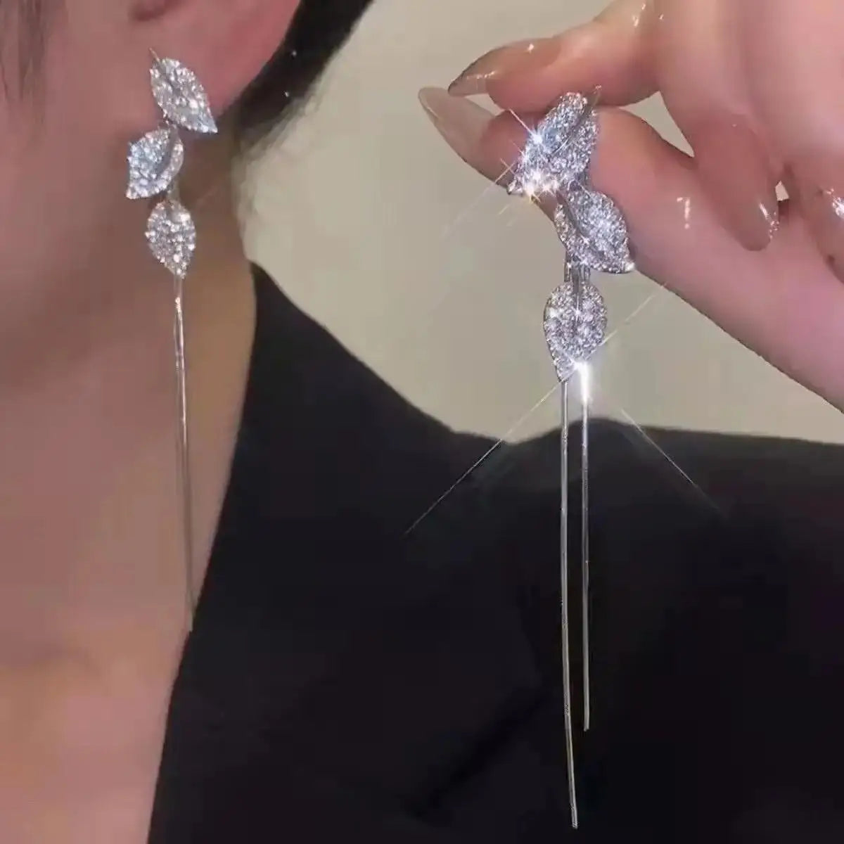 Pendientes de borla de perlas de moda coreana con aguja d...